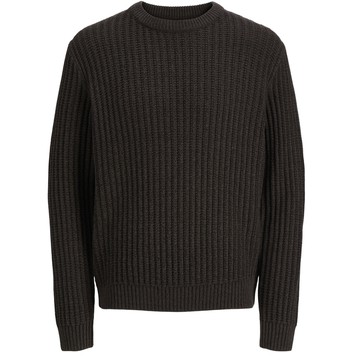 Jack & Jones Mulch Twisted Black Jjjaxon Knit Crew Neck Jnr