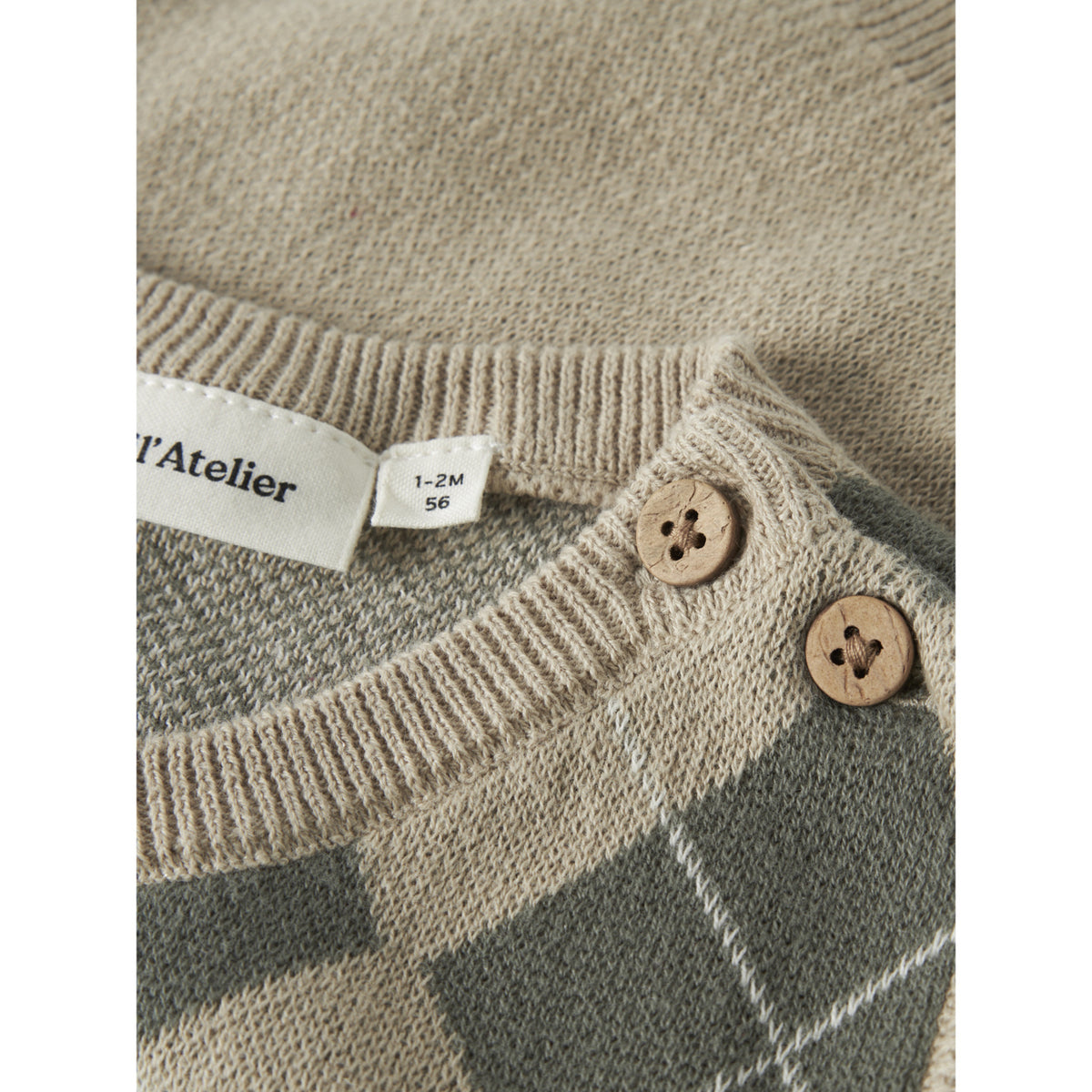 Lil'Atelier White Pepper Mulled Basil Nbmronan Knit Vest Lil