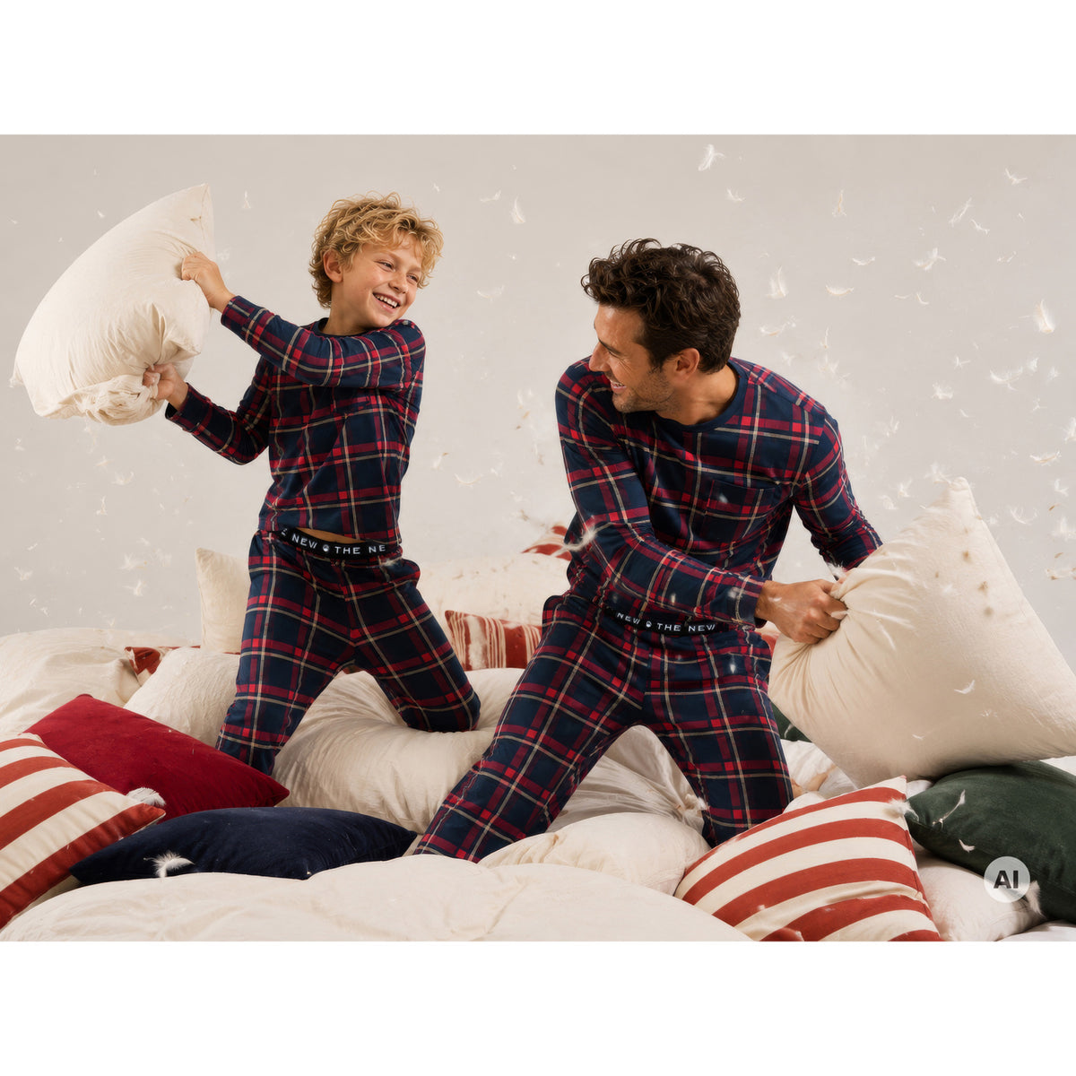 The New Navy Blazer Check Tnholiday Tartan Night Set