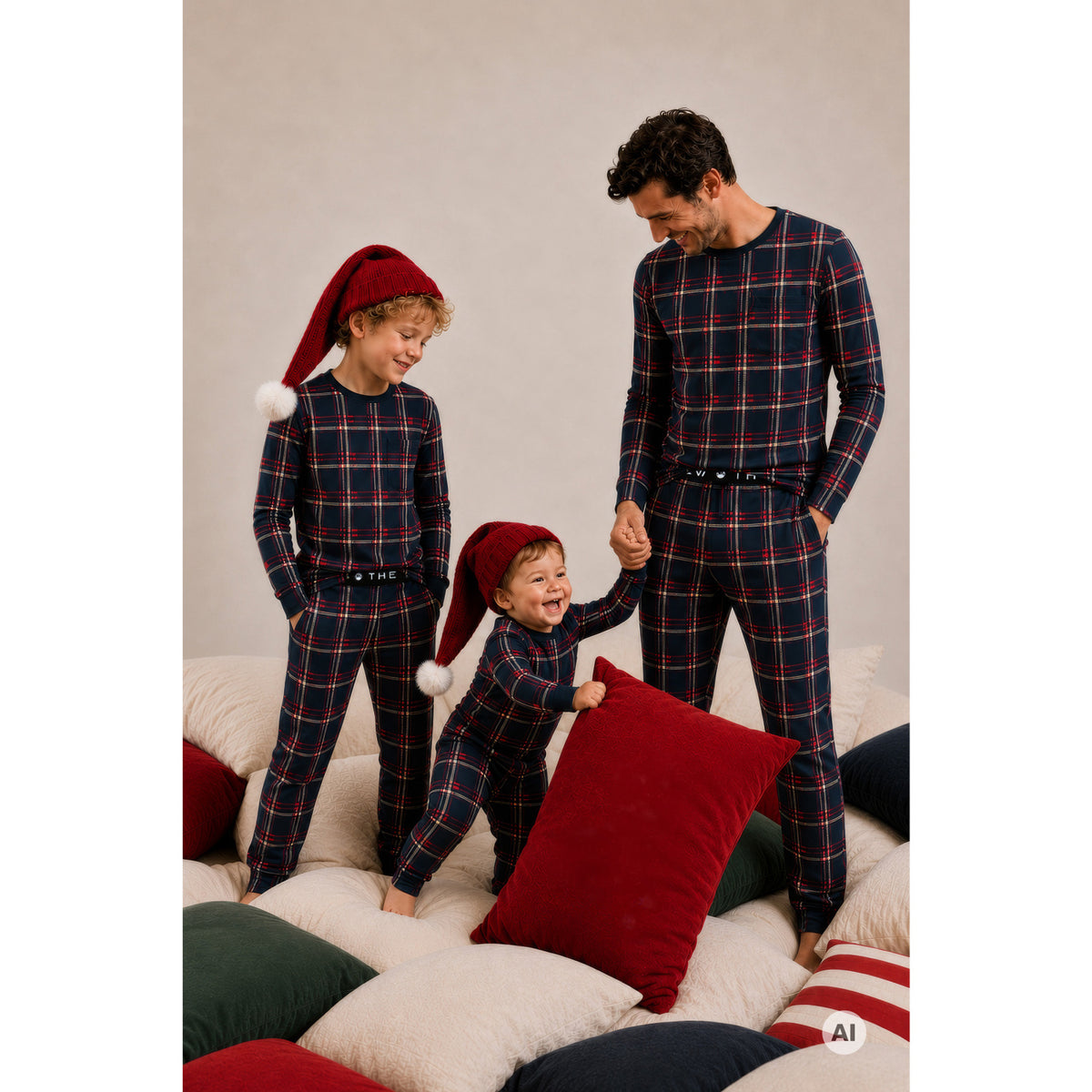 The New Navy Blazer Check Tnholiday Tartan Night Set