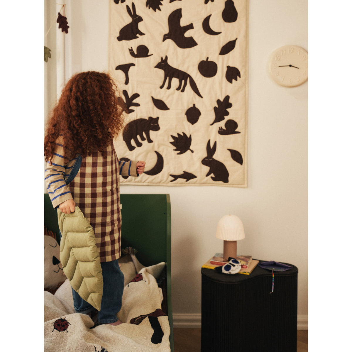 Ferm Living Off-white/Dark Chocolate Lunden 담요