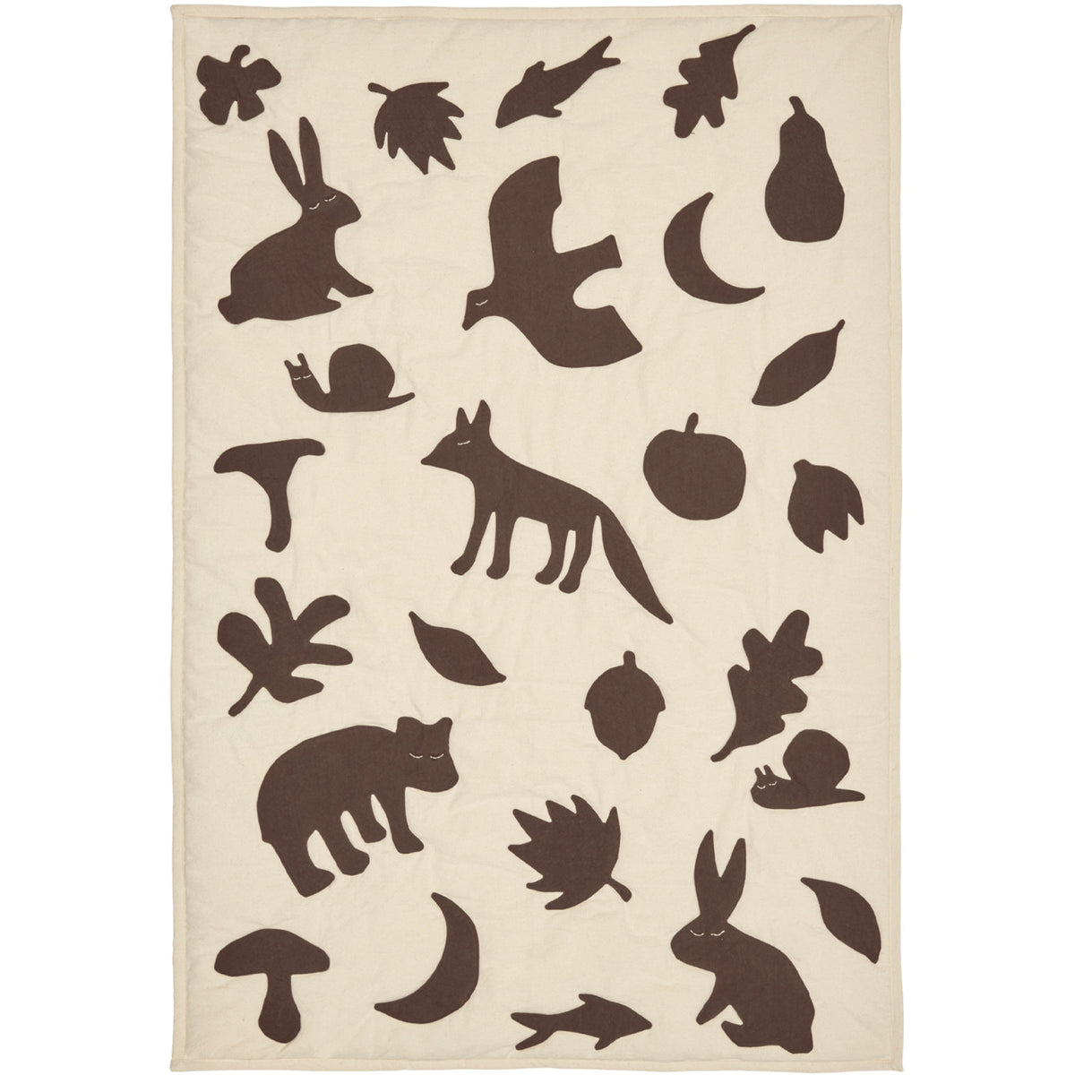 Ferm Living Off-white/Dark Chocolate Lunden 담요