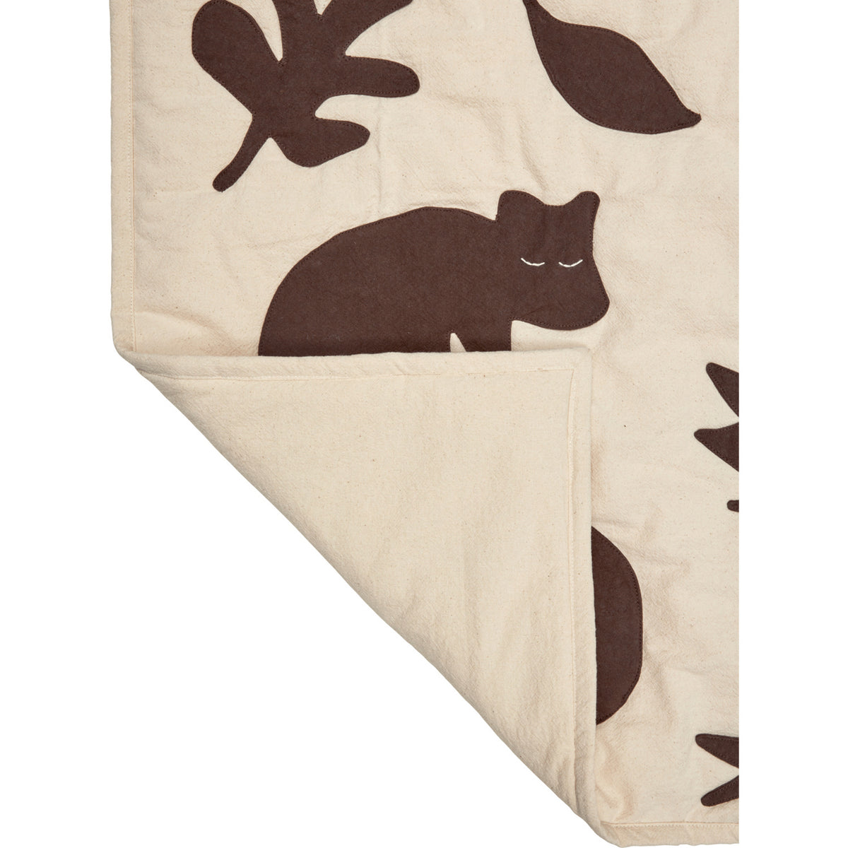 Ferm Living Off-white/Dark Chocolate Lunden 담요