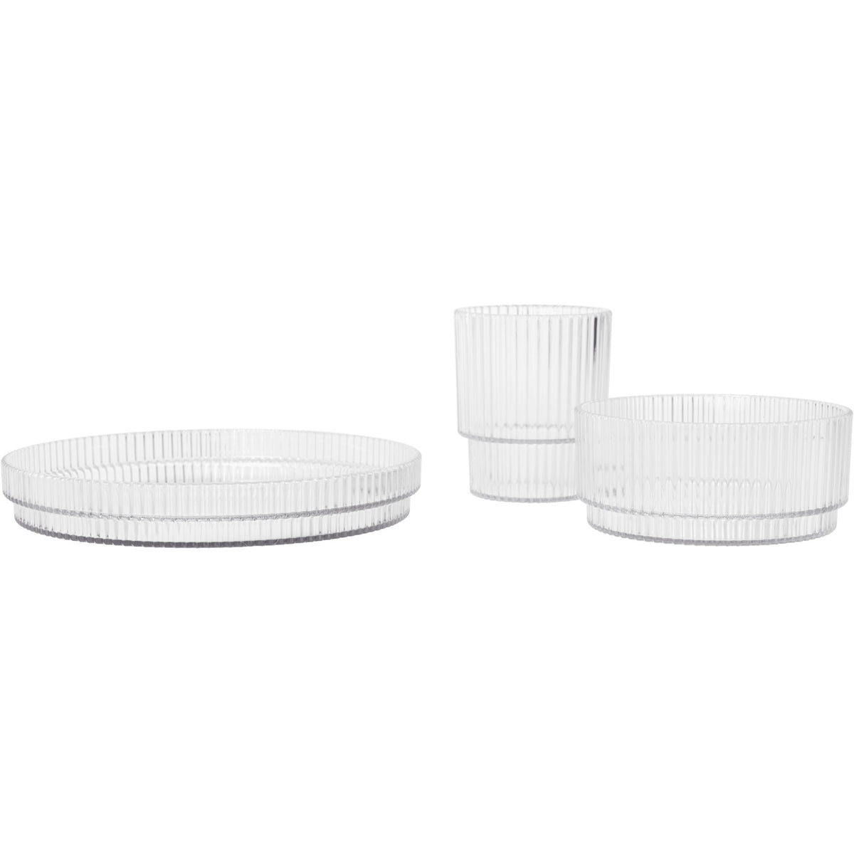 Ferm Living Clear Ripple Kids Dinner Set