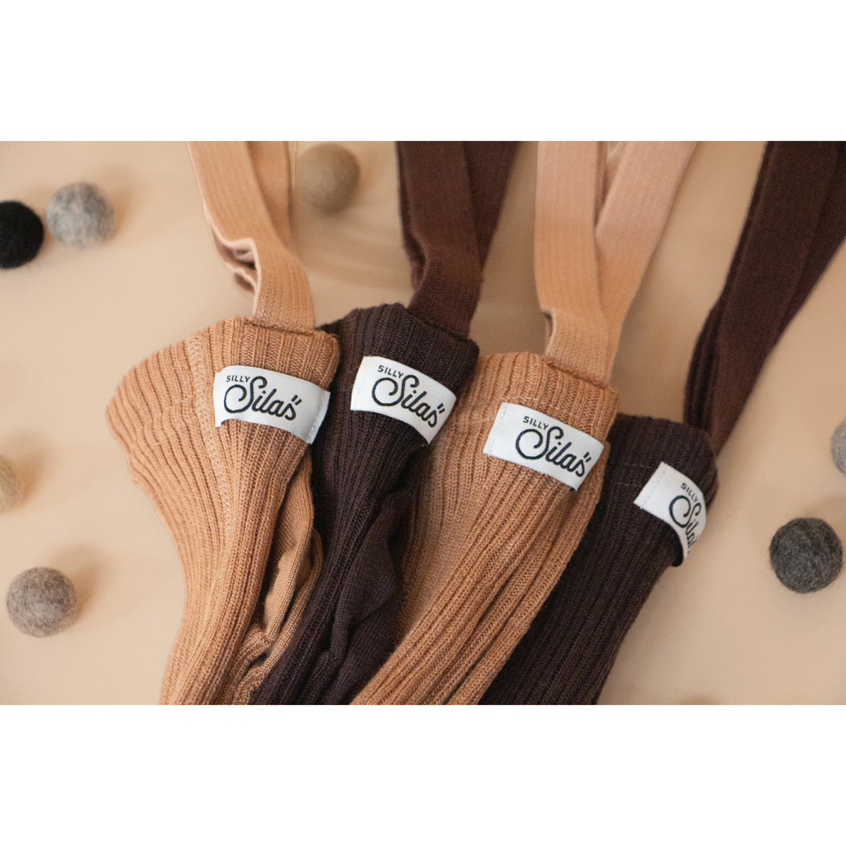 Silly Silas Wooly Footed Tights With Braces Cappuccino
