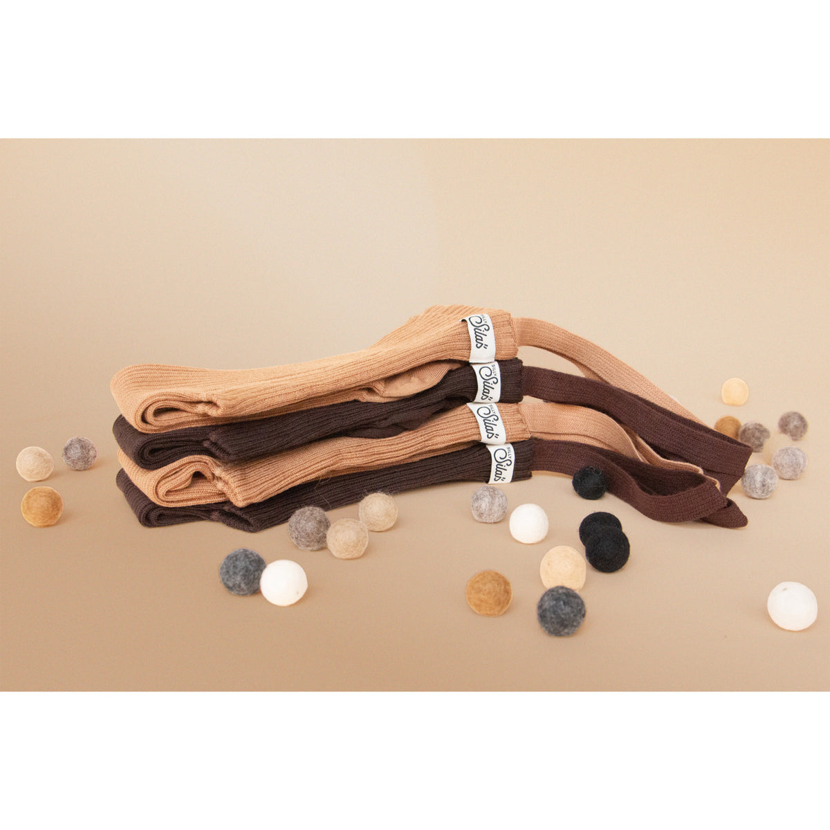 Silly Silas Wooly Footed Tights With Braces Cappuccino