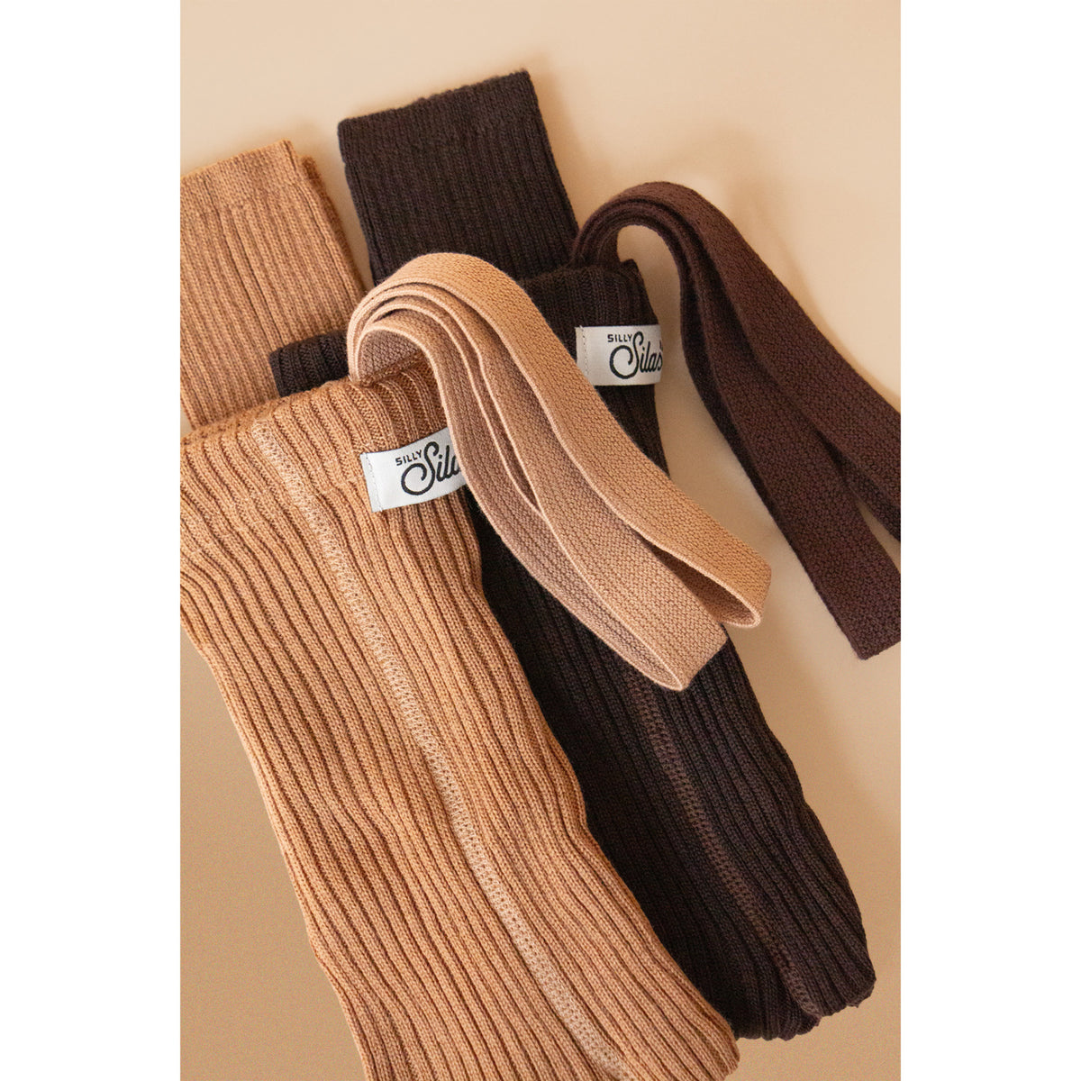 Silly Silas Wooly Footless Tights With Braces Cappuccino