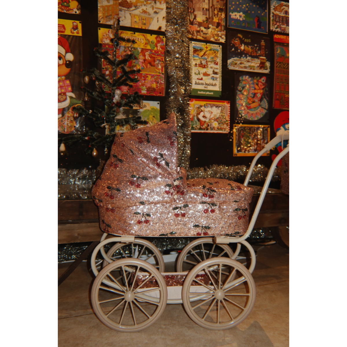 Konges Sløjd Cherry Sequin Sparkly Minnie Doll Pram