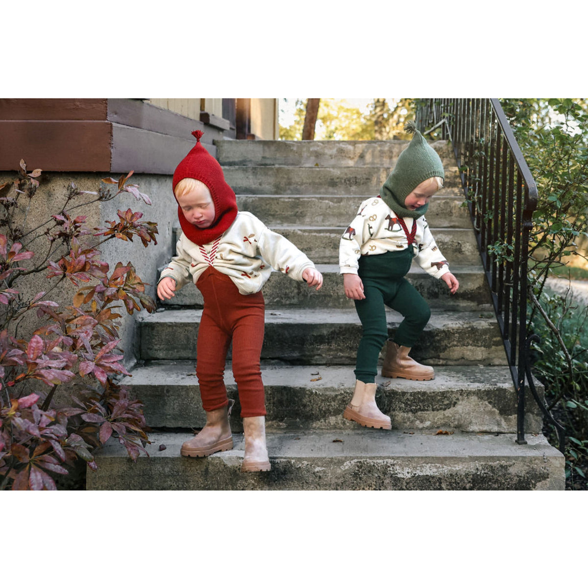 Silly Silas Footless Cotton Tights With Braces Cinnamon Christmas Patterned