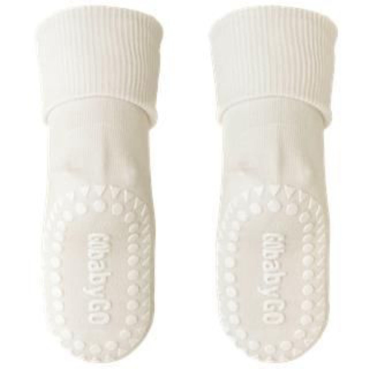 Gobabygo Off White Non Slip Socks Organic Cotton