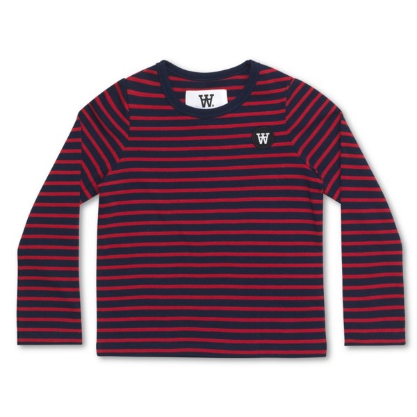 Wood Wood Double A Kim Bluse Navy/Red Stripet