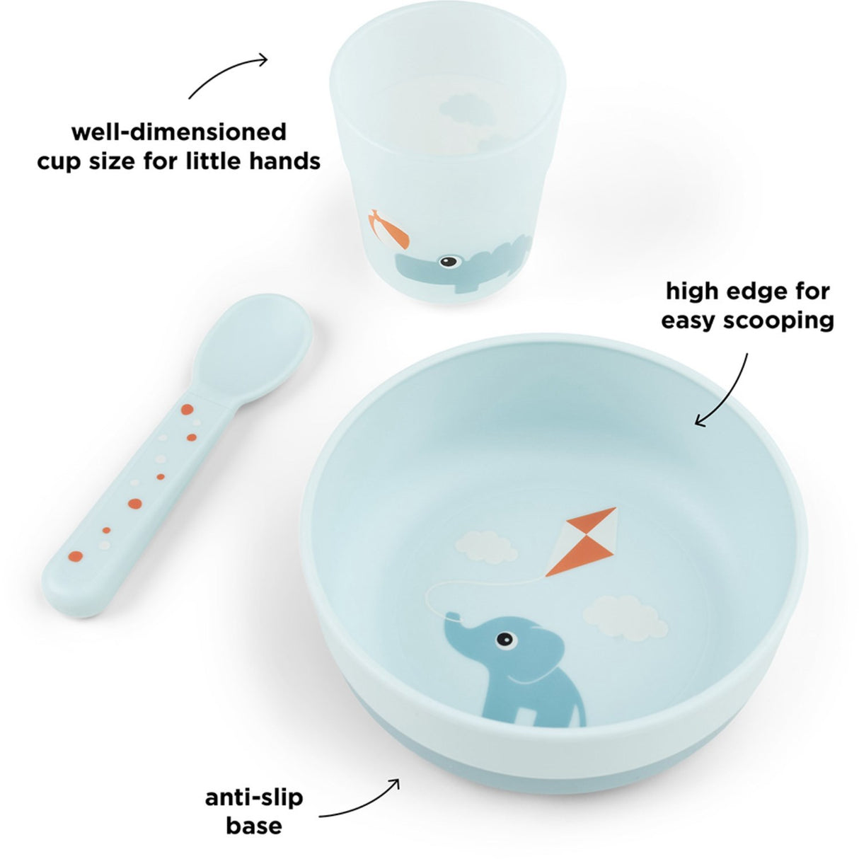 DonebyDeer Foodie Første Dinner Set Playground Blå