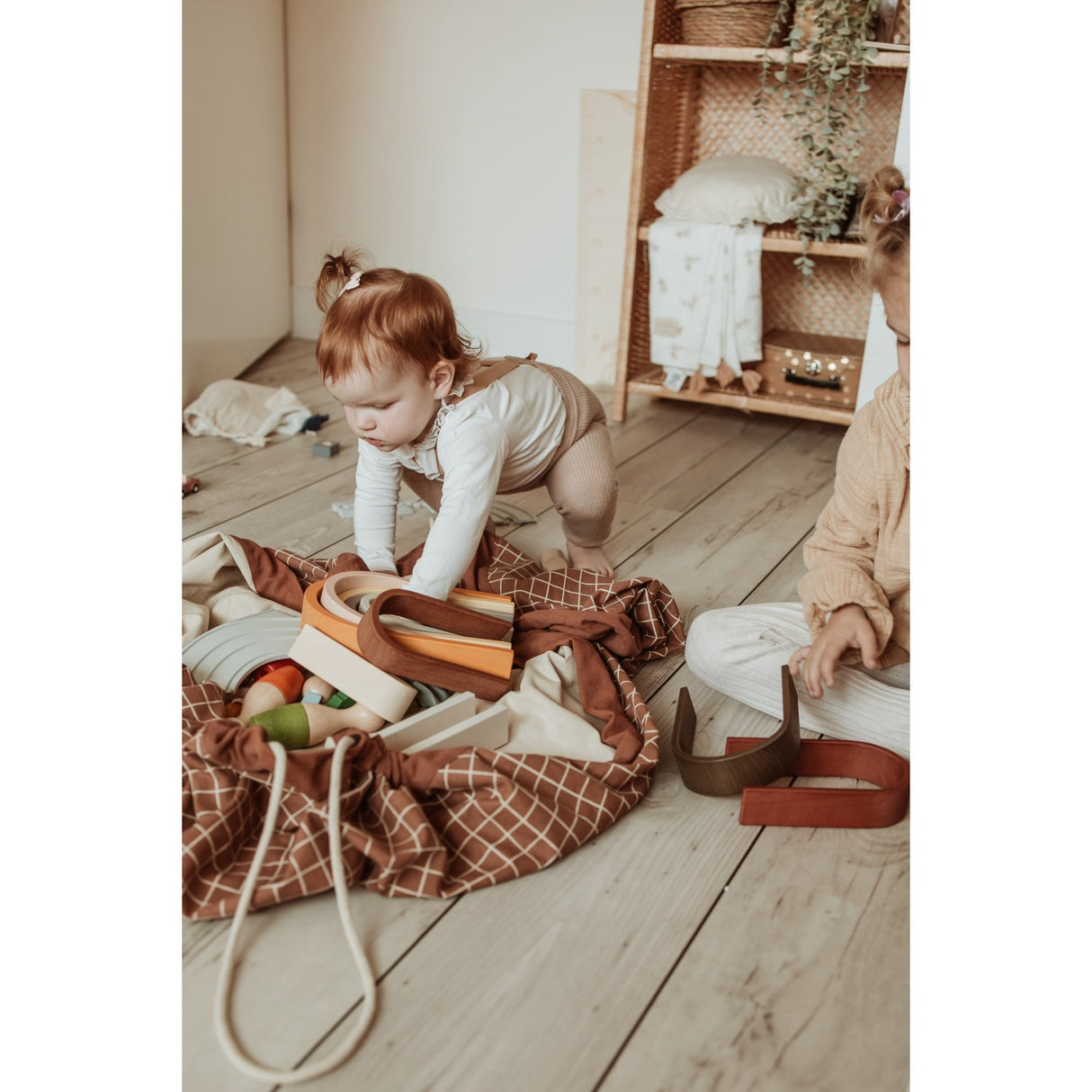 Play&Go Organic Grid Brown 2-in-1 Playmat