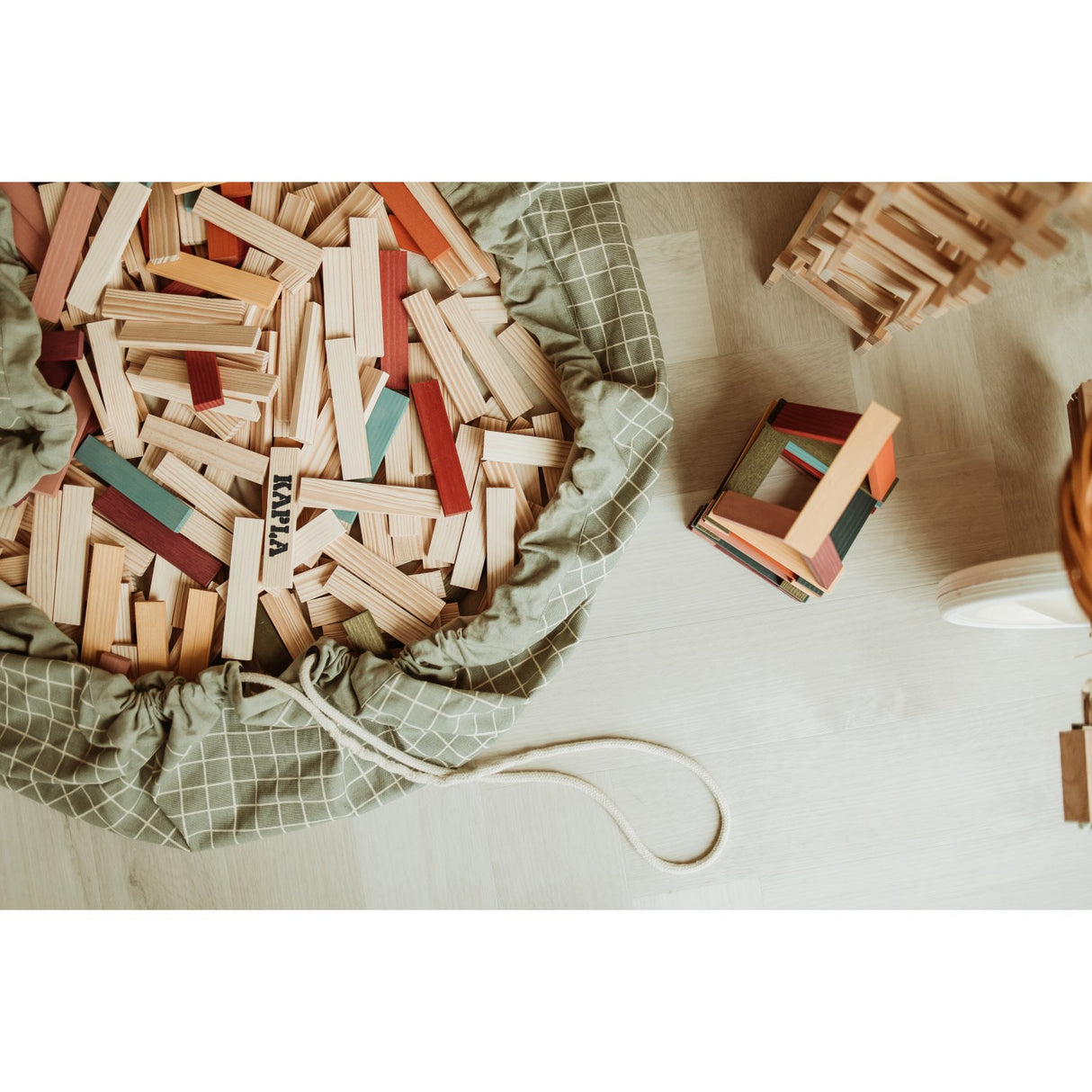 Play&Go Organic Grid Green 2-in-1 Playmat