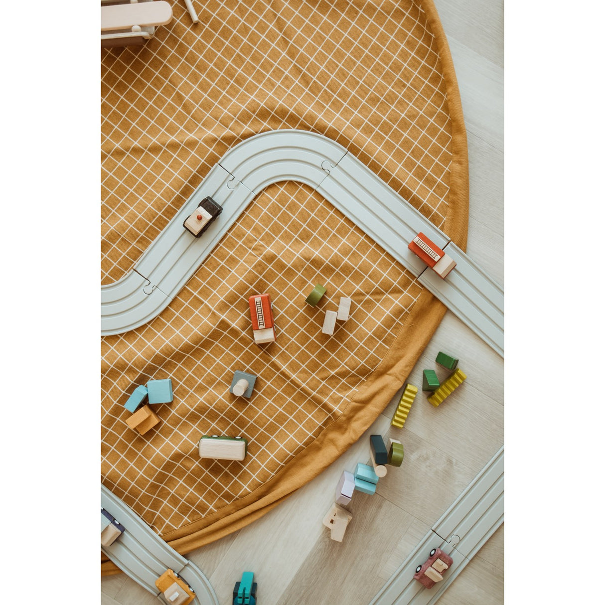 Play&Go Organic Grid Mustard 2-in-1 Playmat