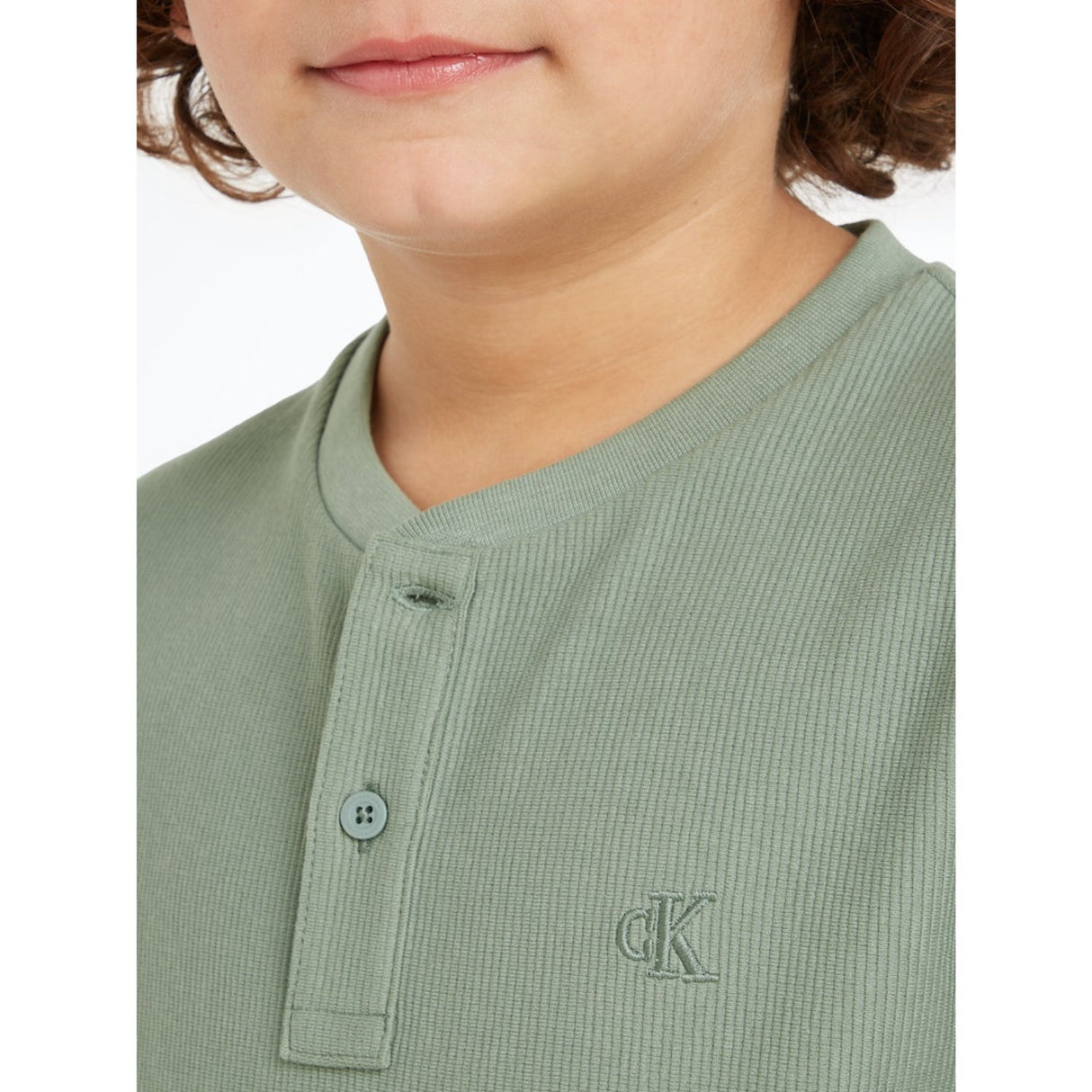 Calvin Klein Meteor Green Ottoman Mono Lwk Blouse