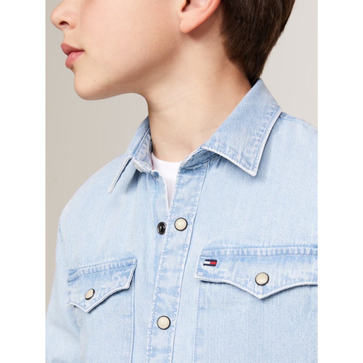 Tommy Hilfiger Denim Mid Wash Denim Shirt