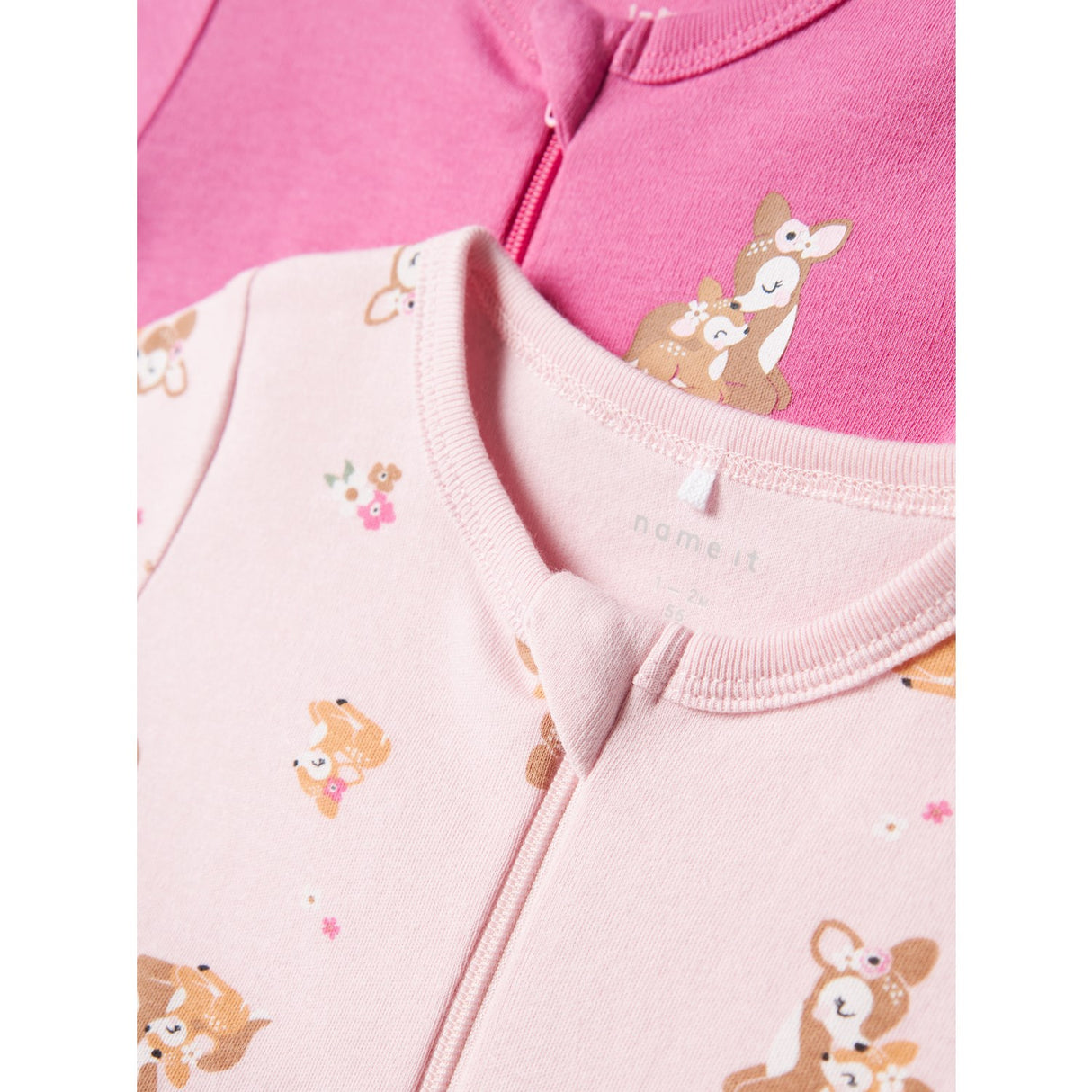 Name It Ibis Rose Nightsuit 2-pack Zip Rose Deer Noos