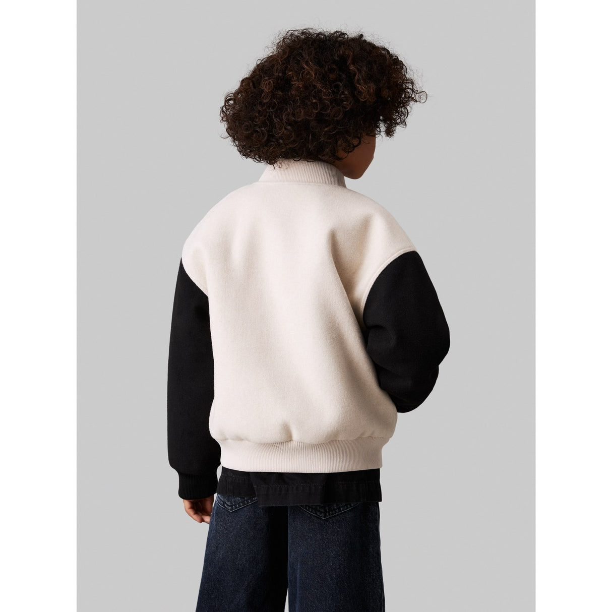 Calvin Klein Oatmeal Heather Heather Varsity Jacket