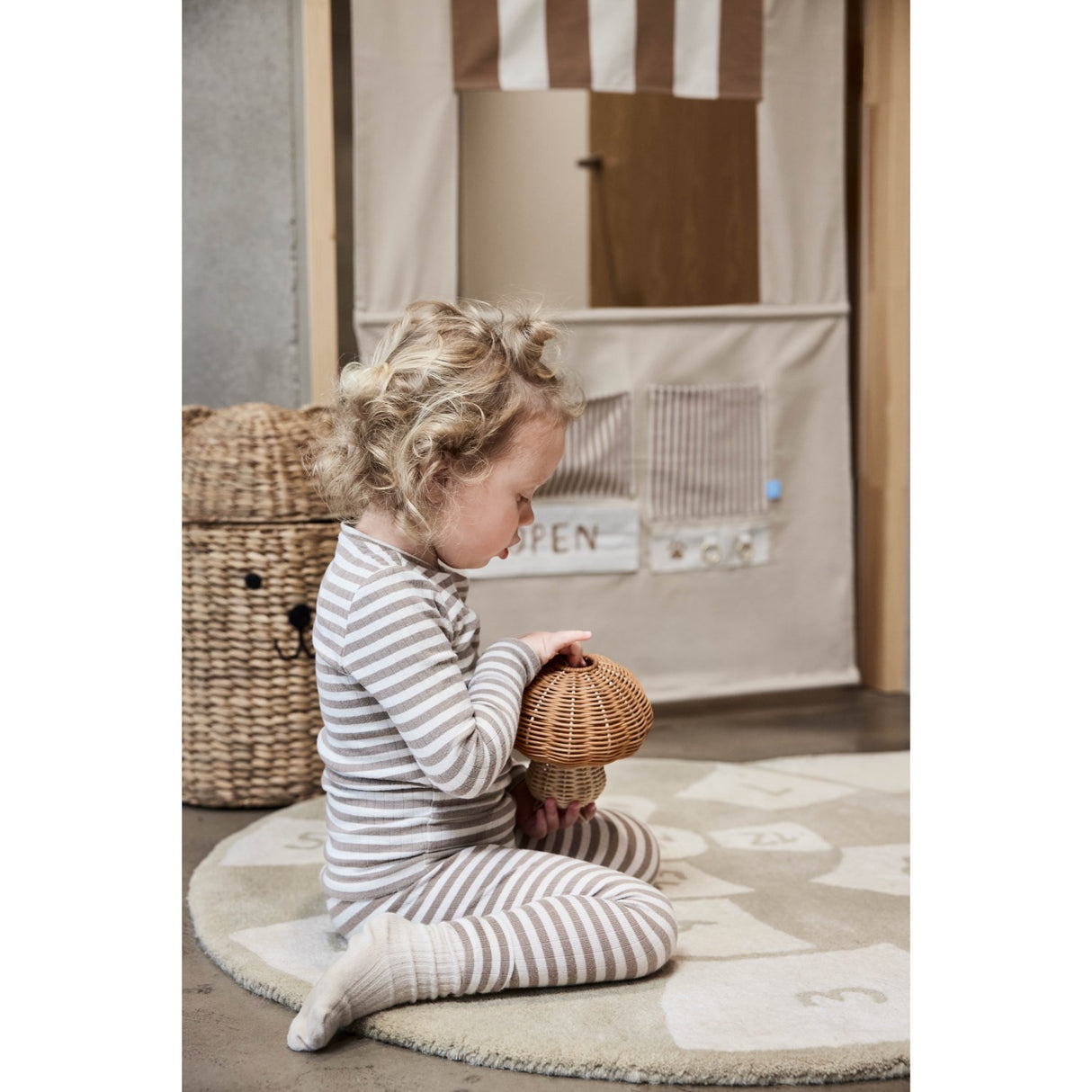 OYOY Nature Mushroom Rattan Night Light