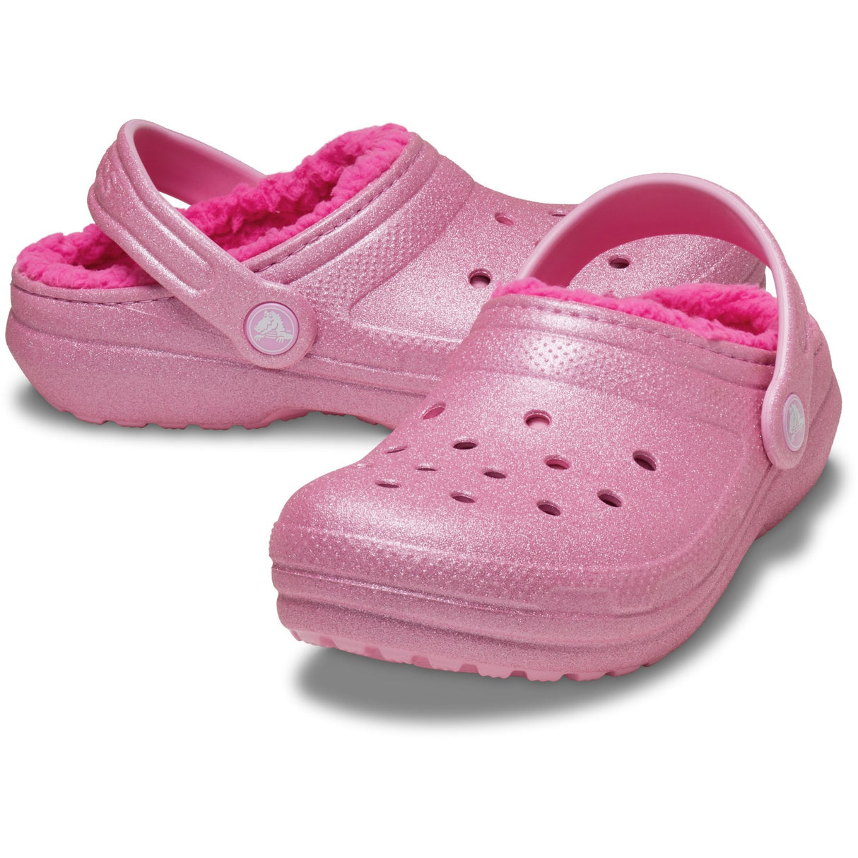 Crocs Pink Tweed Classic Lined Glitter ClAnd