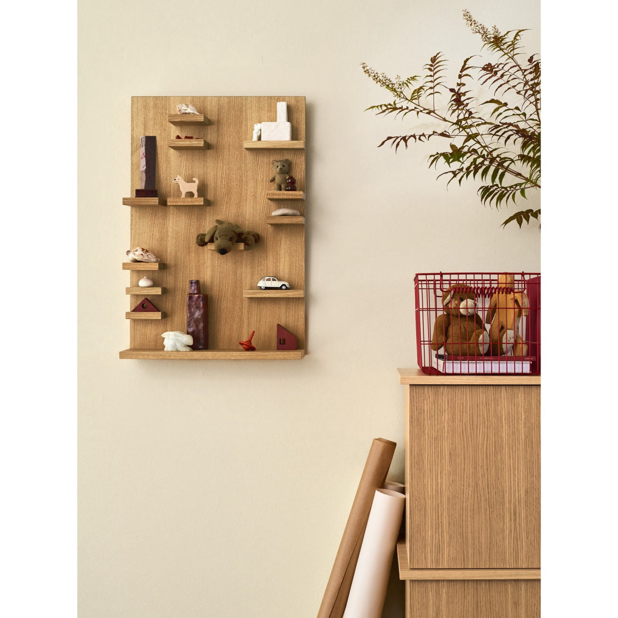 Ferm Living Poppy Red Cala Stackable Baskets 2-pack