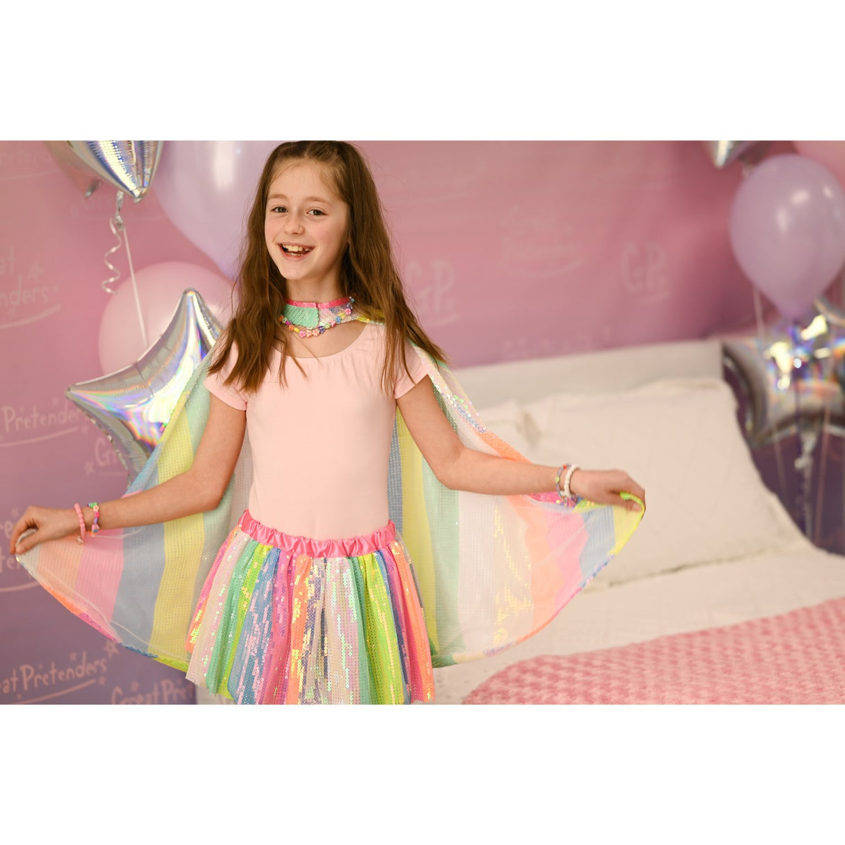 Great Pretenders Stripy Sequins Skirt, SIZE US 4-6