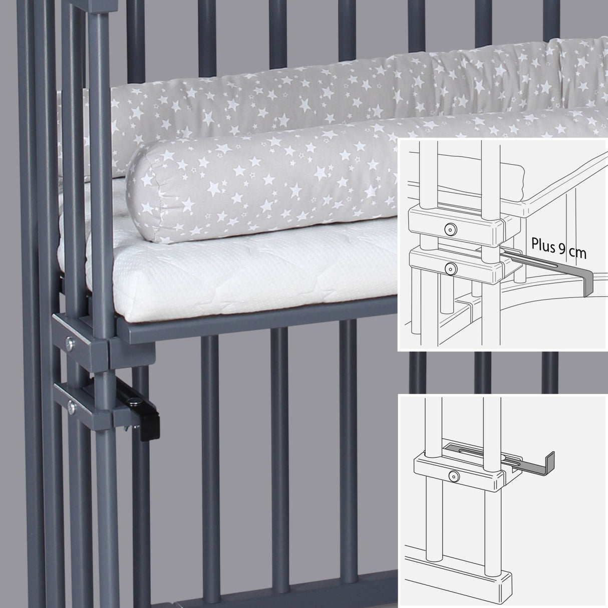 babybay® Grey Varnished Original Co-Sleeper