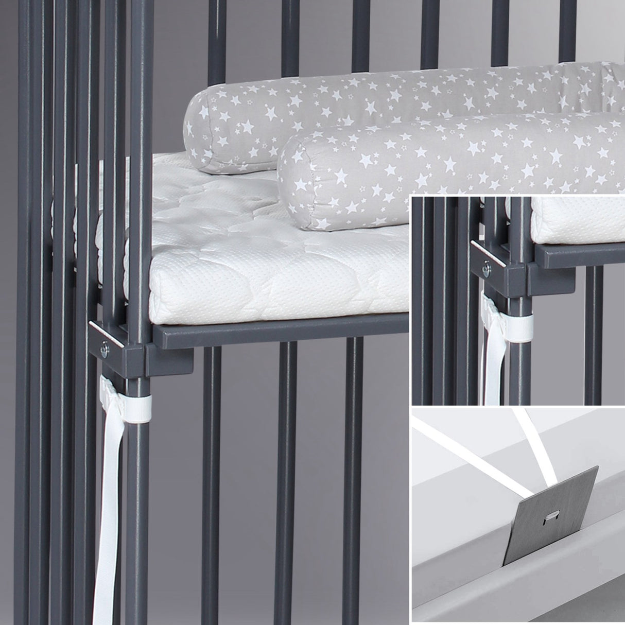 babybay® Grey Varnished Boxspring Xxl Co-Sleeper