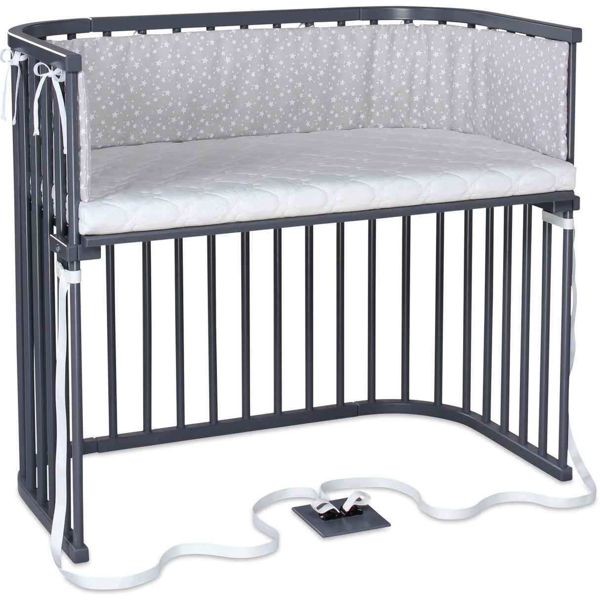 babybay® Grey Varnished Boxspring Xxl Co-Sleeper