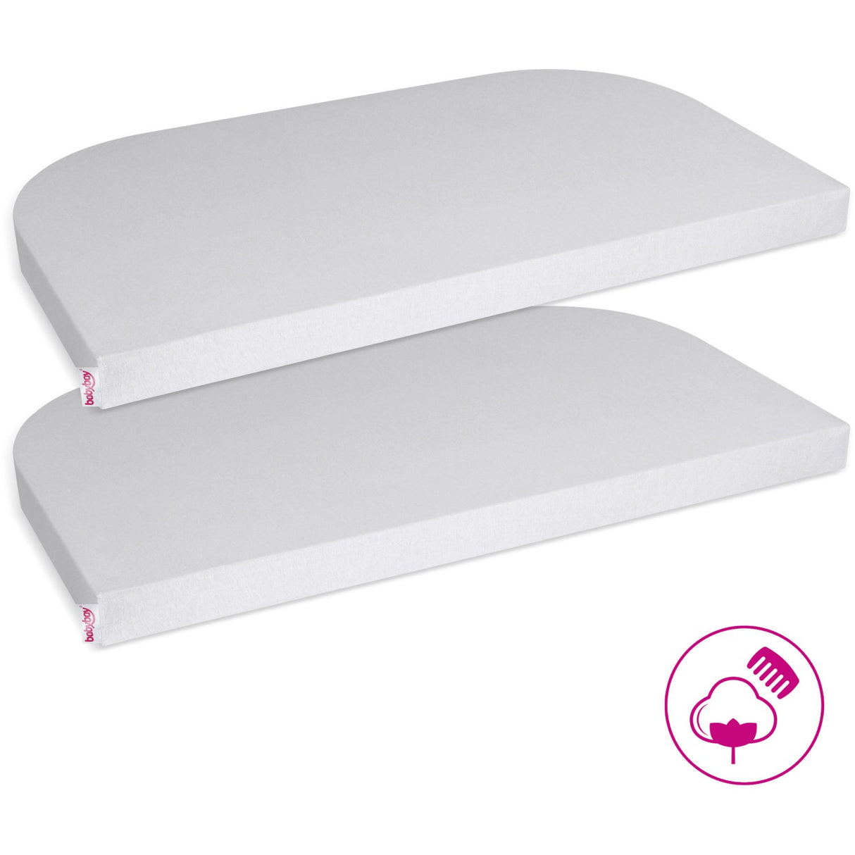 babybay® Soft Grey Jersey Cover Deluxe Sheet 2-Pack Boxspring Xxl