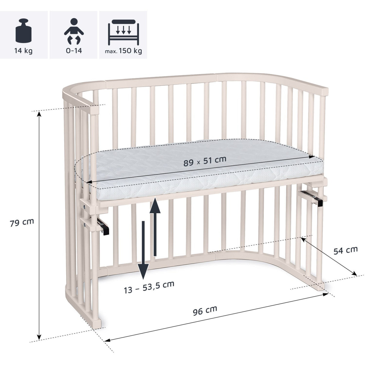 babybay® Beige Varnished Maxi Co-Sleeper