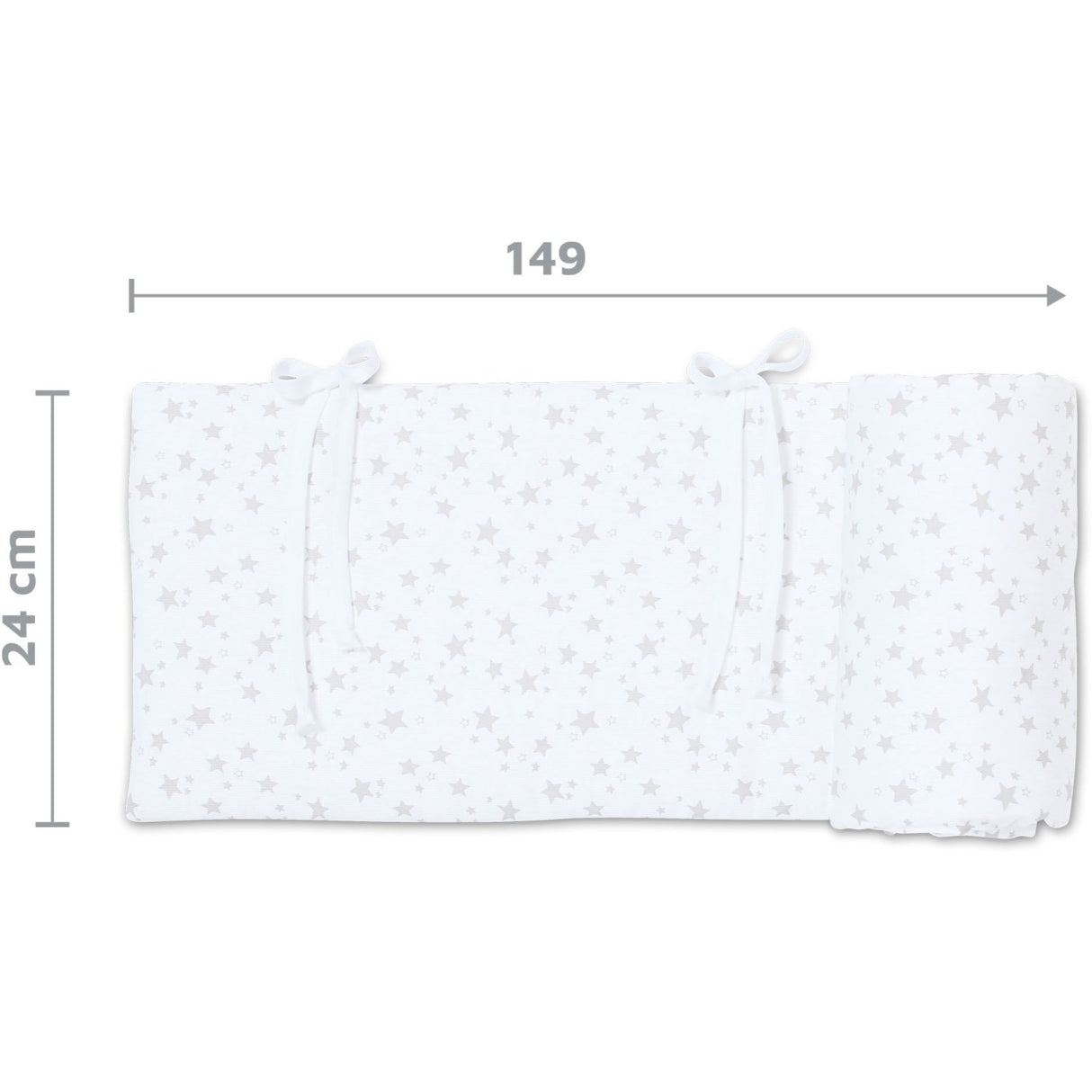 babybay ® White Stars Pearl Grey Babynest Pique