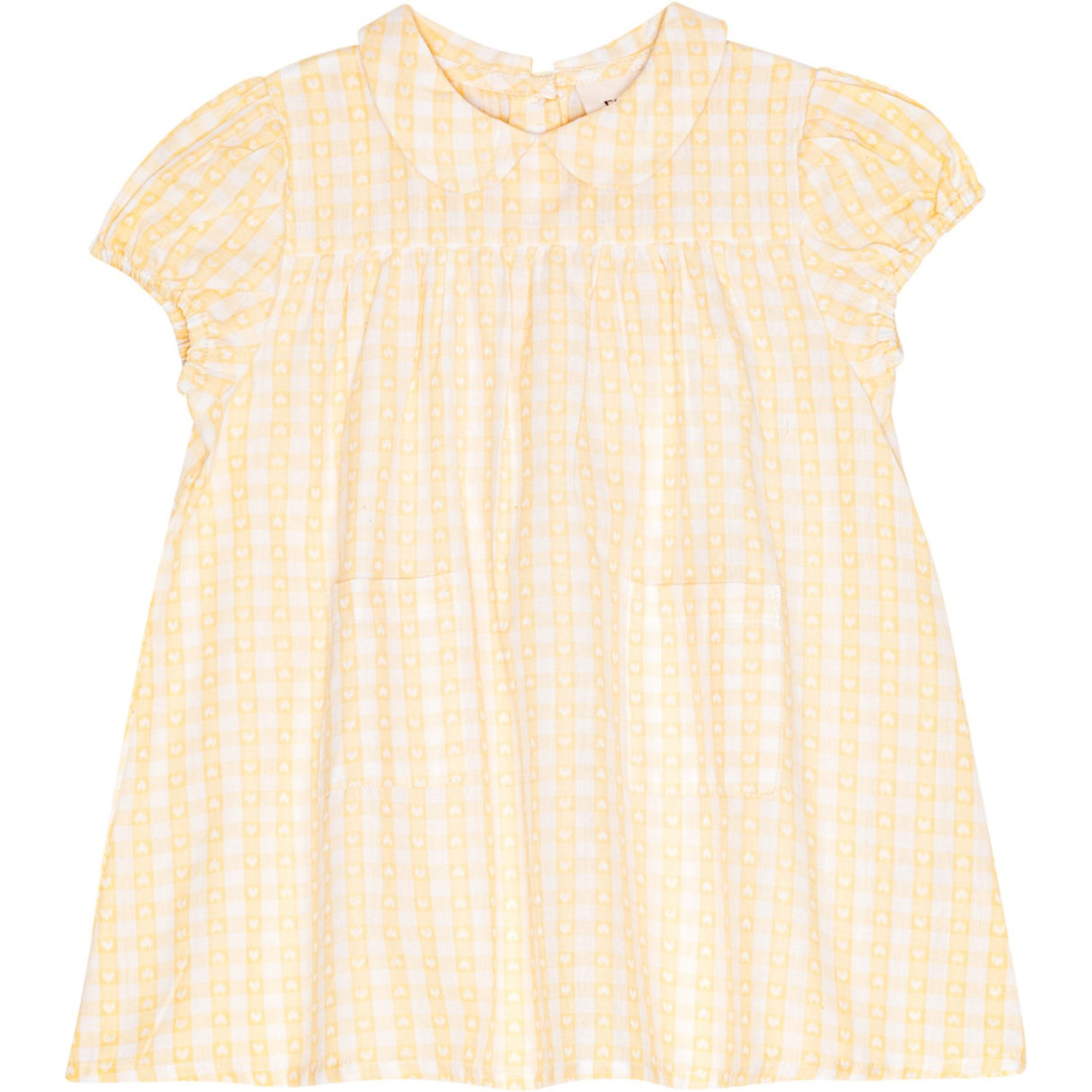 Flöss Soft Yellow Heart Gingham Olivia Dress