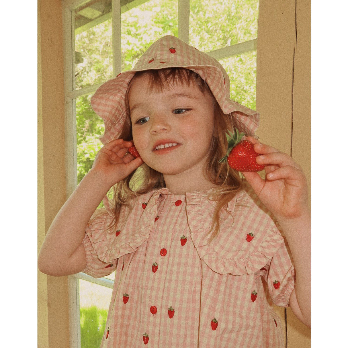 Flöss Pink Berry Gingham Dolly Sunhat
