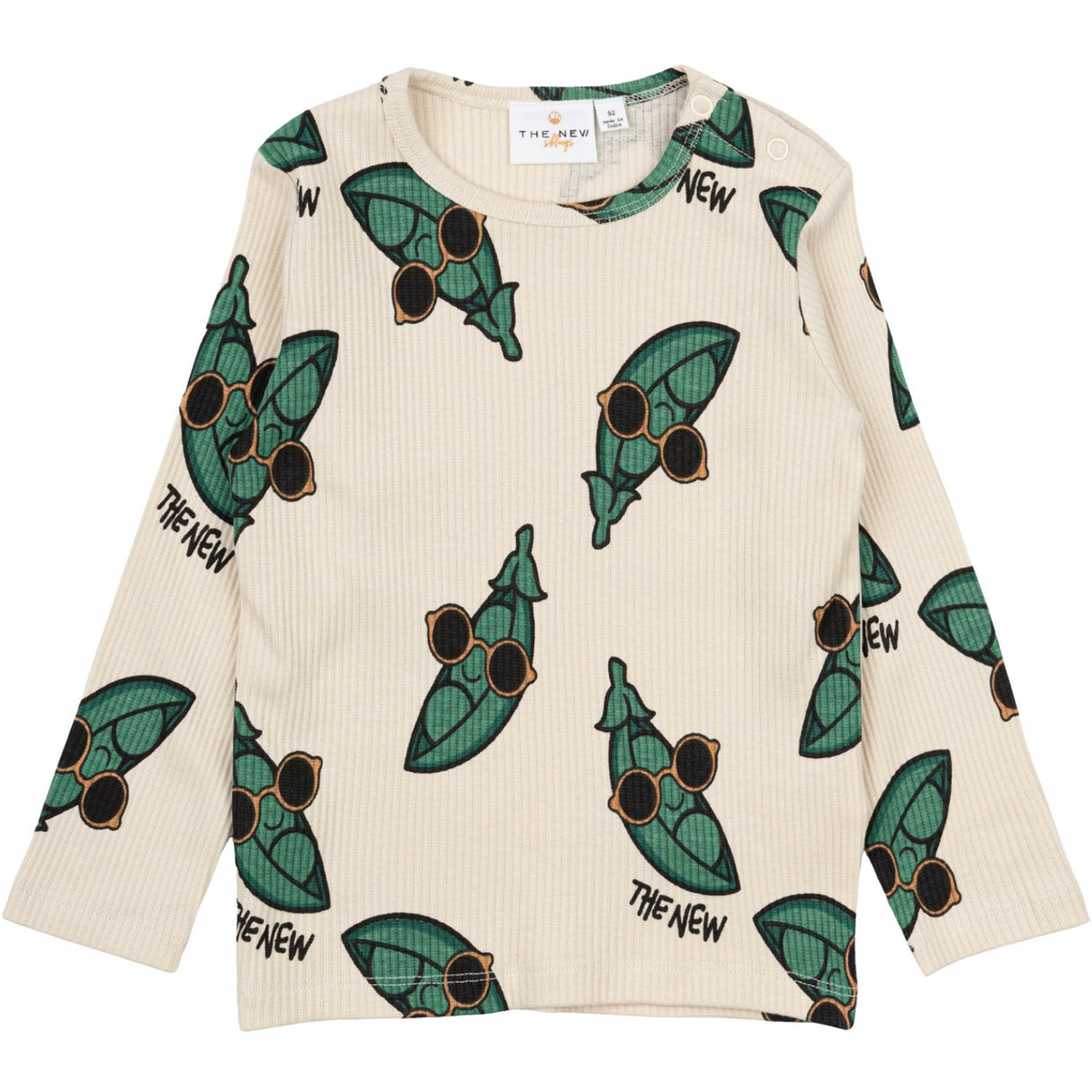 THE NEW Siblings White Swan AOP Nevi Rib Blouse