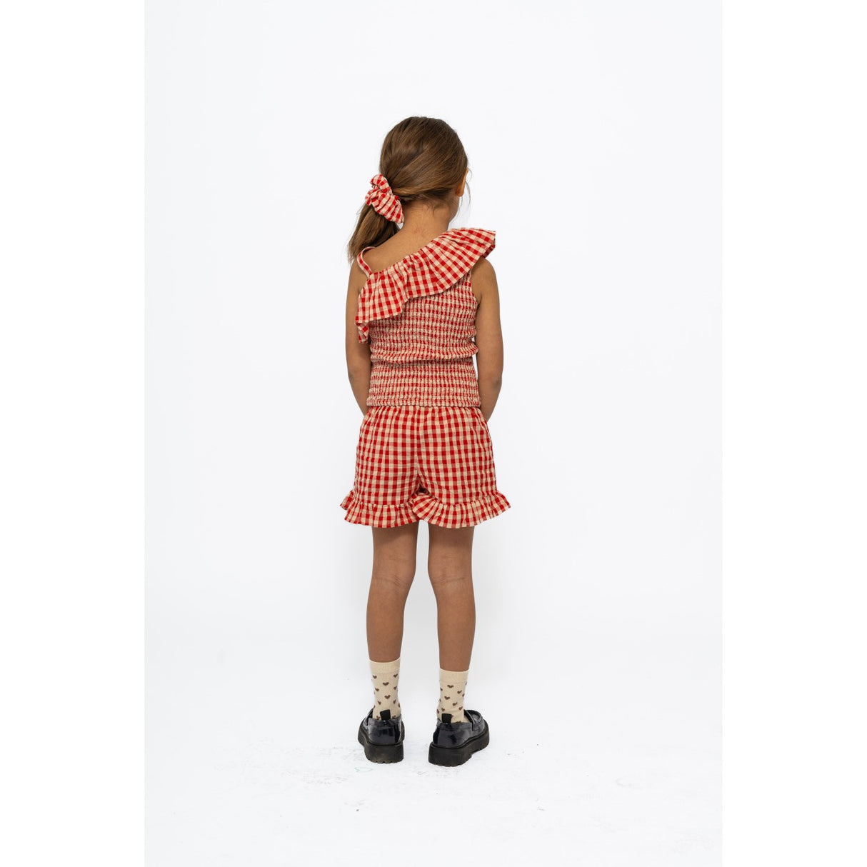 The New Poppy Red Check Nally Short Top