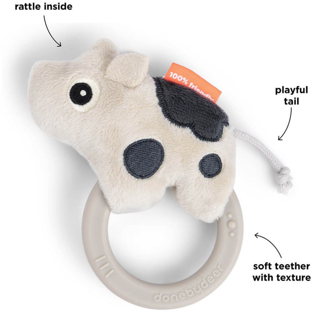 DonebyDeer Sand Sensory Rattle w/Teether Dotti