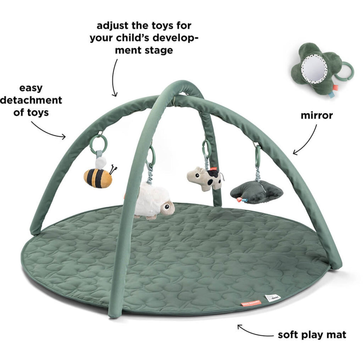 DonebyDeer Green Activity Play Mat Tiny farm