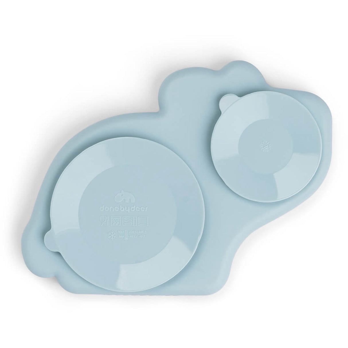 DonebyDeer Blue Silicone Stick&Stay Plate Dotti