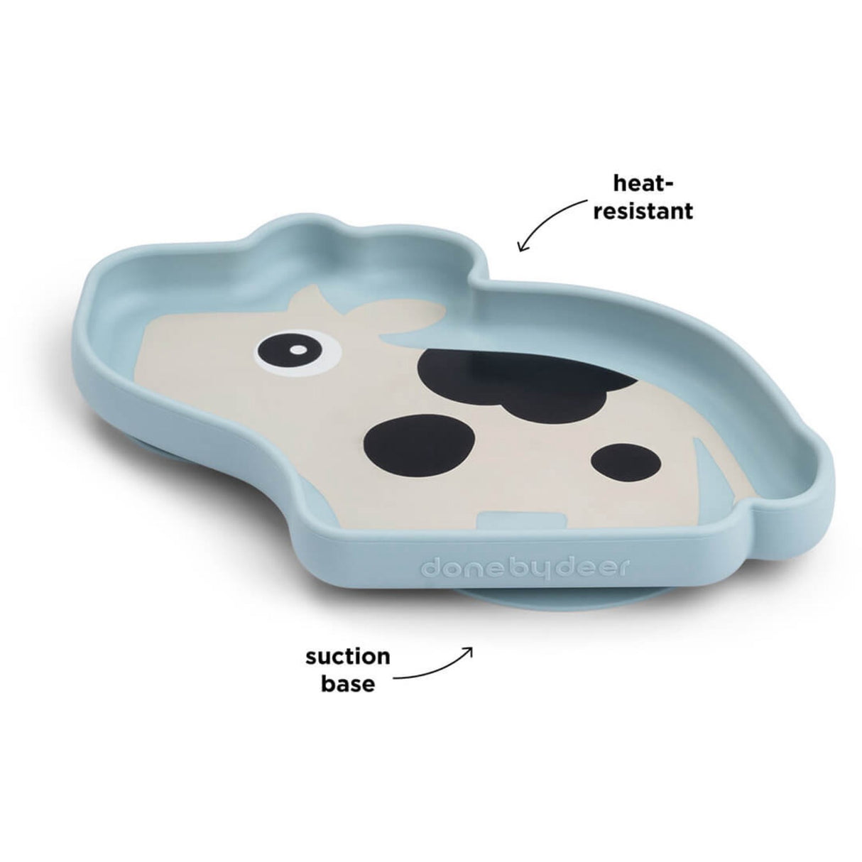 DonebyDeer Blue Silicone Stick&Stay Plate Dotti