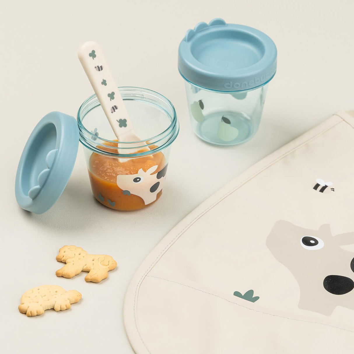 DonebyDeer Blue Baby Food Tub 2 pcs. Tiny farm