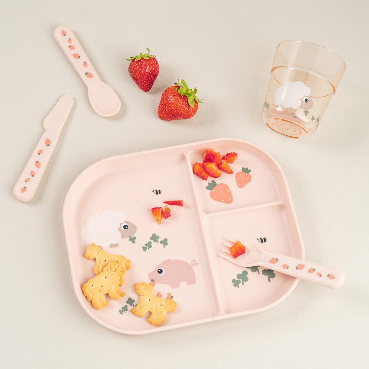 DonebyDeer Powder Foodie Divided Plate Tiny farm