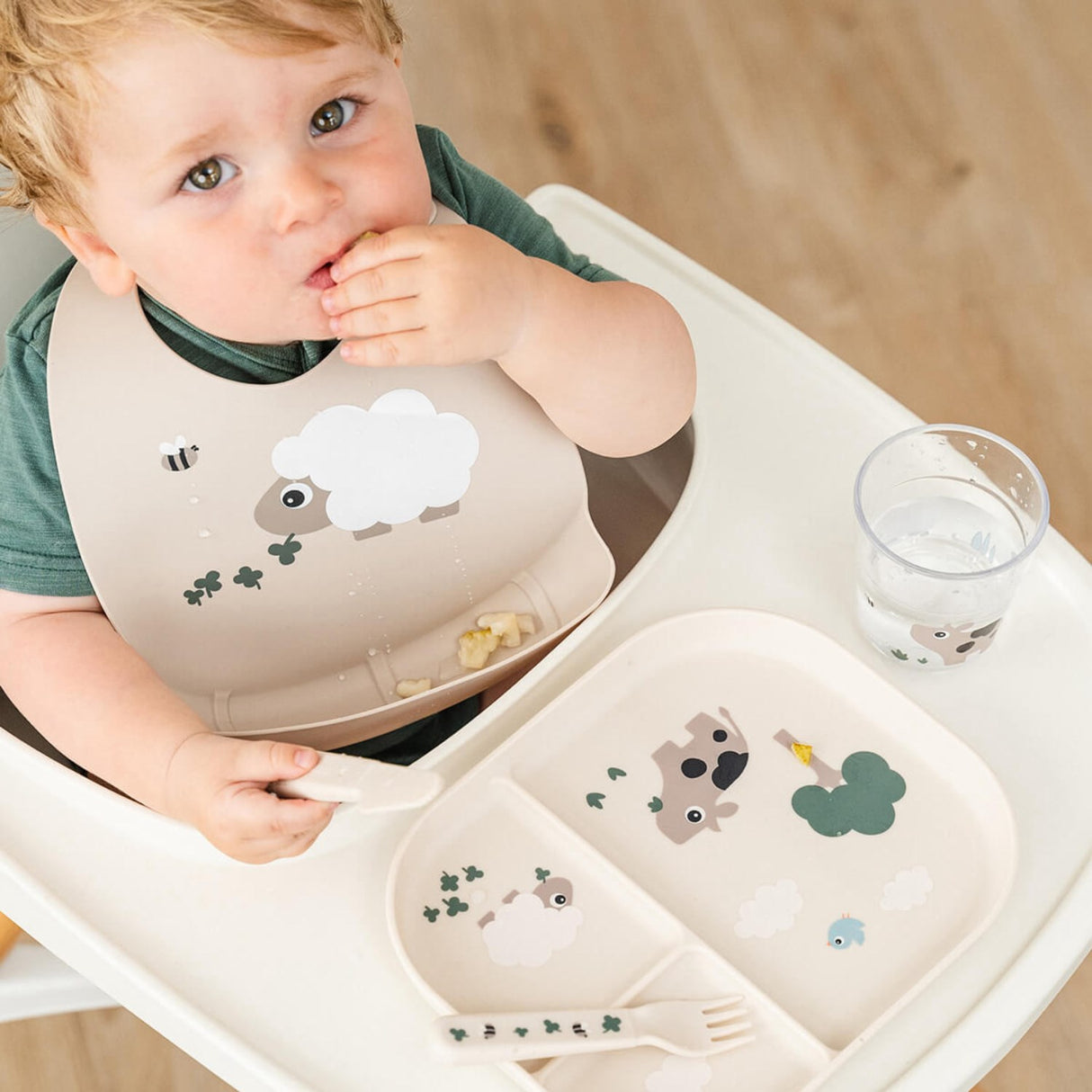 DonebyDeer Sand Silicone Bib Sheepy