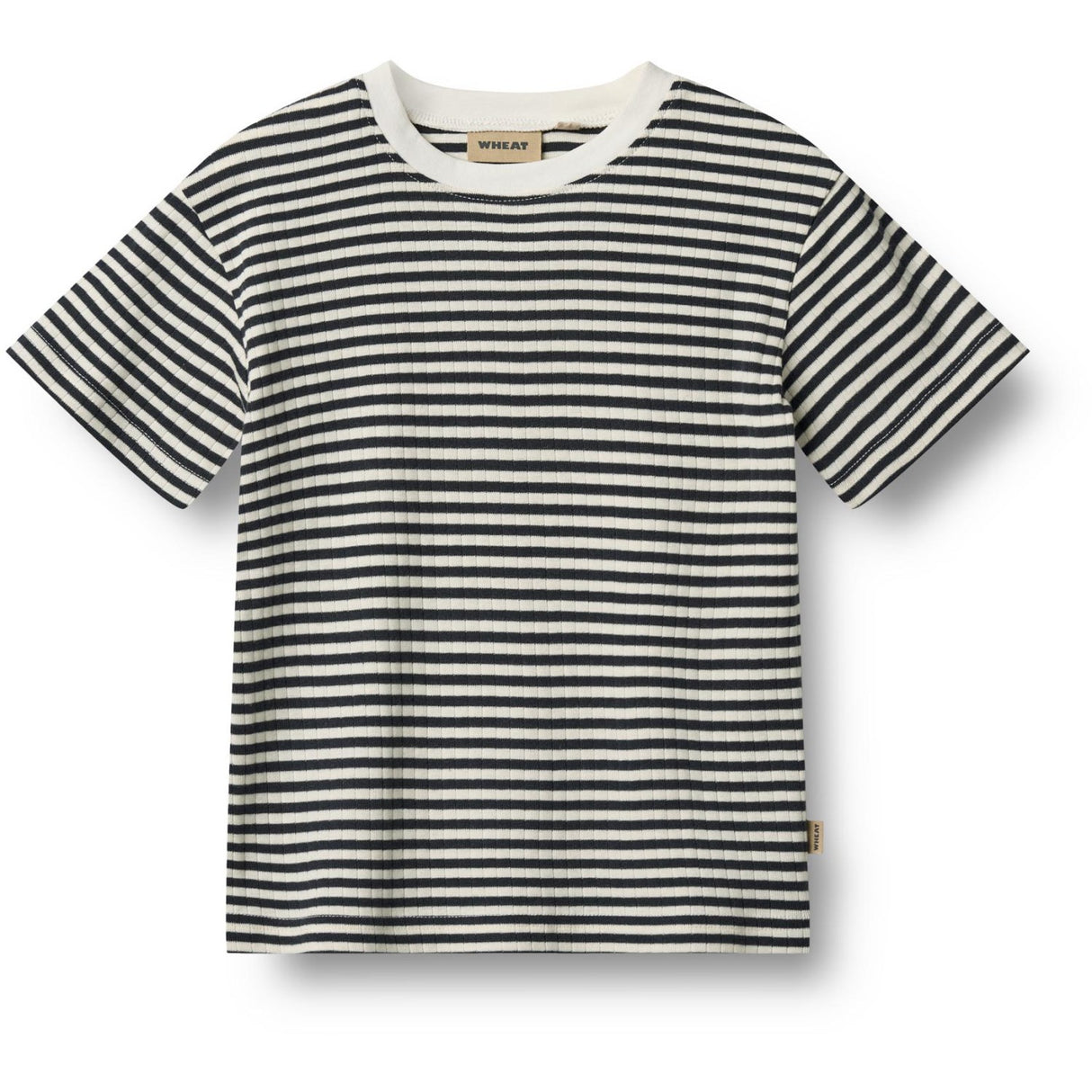 Wheat Navy Rib Stripe T-Shirt S/S Fabian