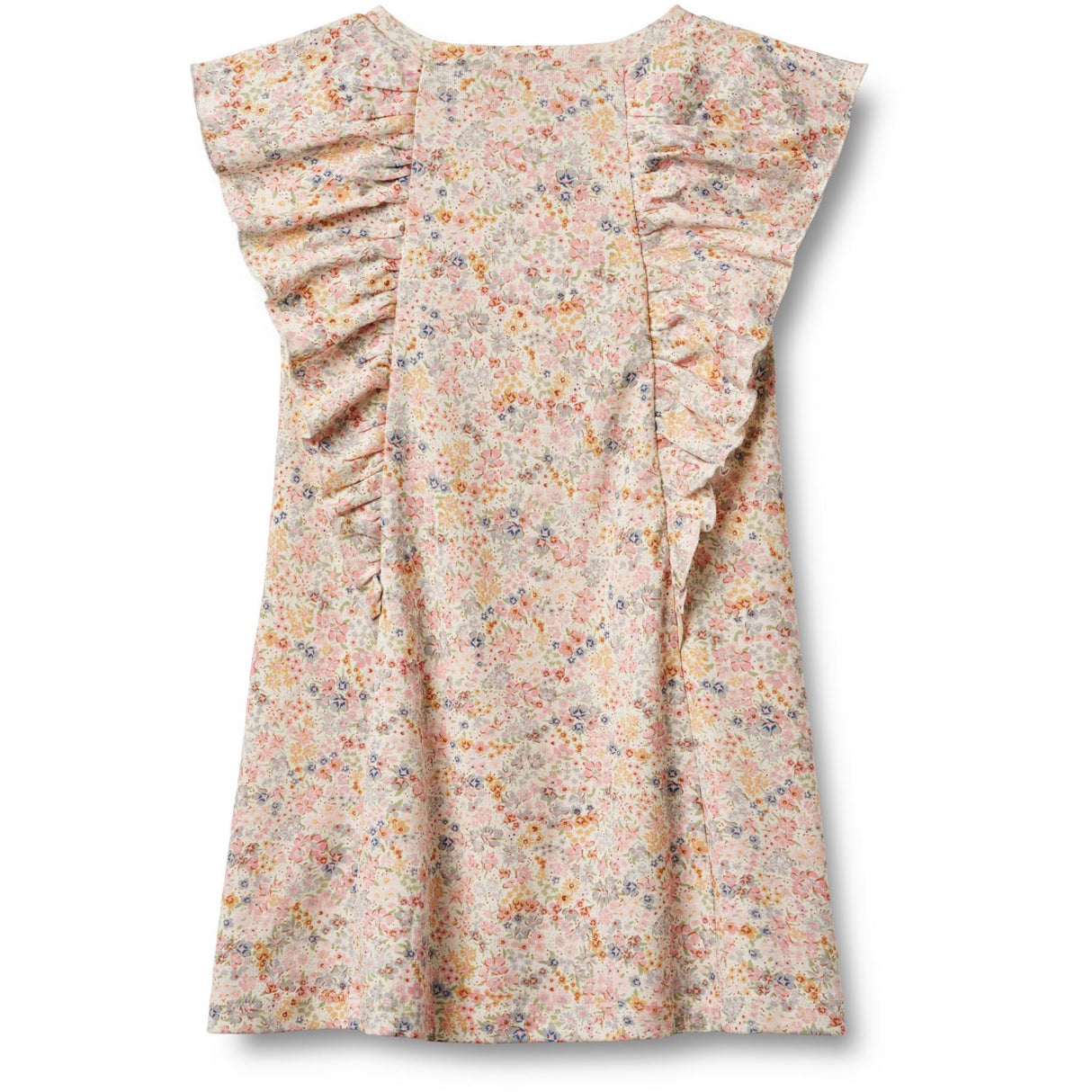Wheat Bright Flowers Jersey Dress Ruffle Shirley