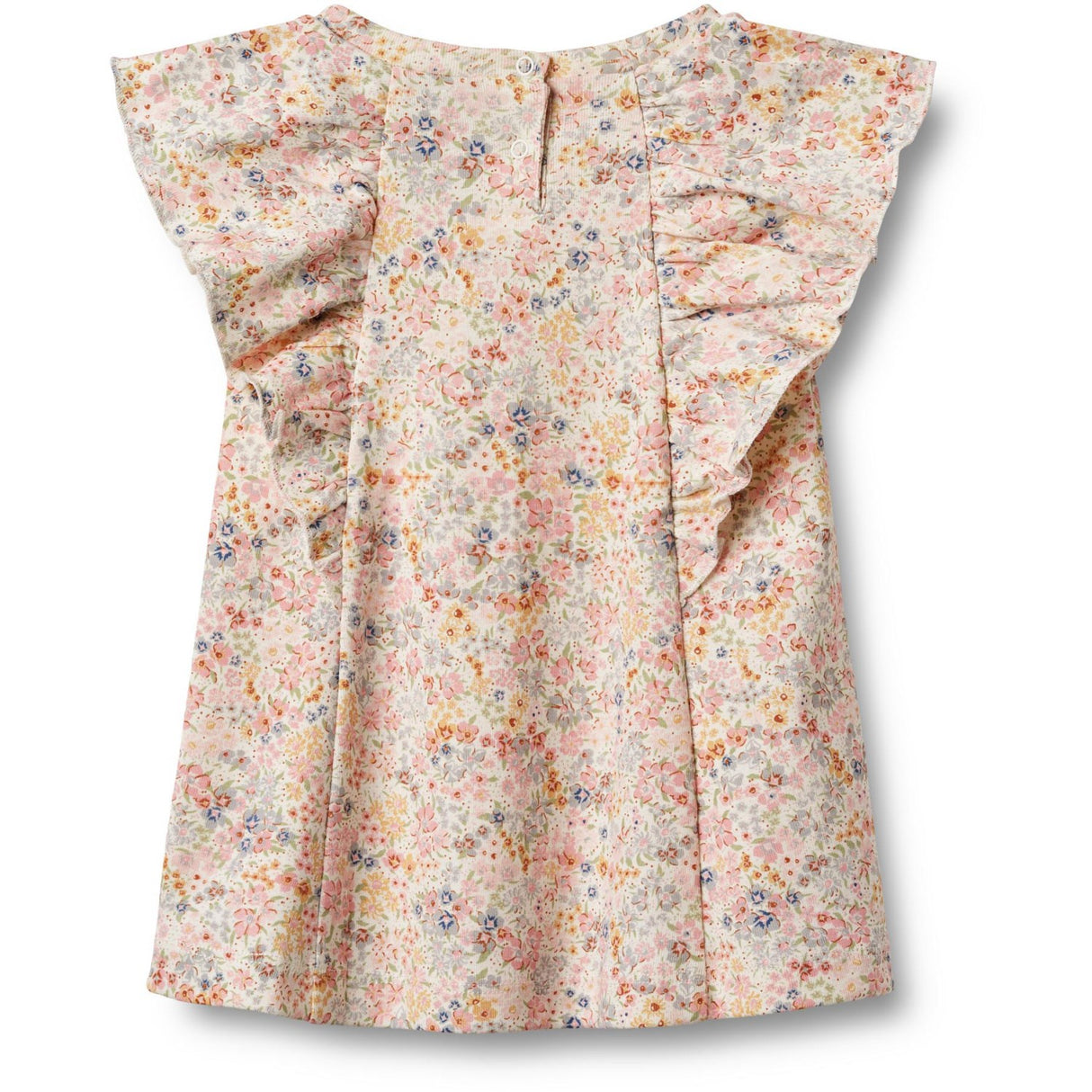 Wheat Bright Flowers Jersey Dress Ruffle Shirley