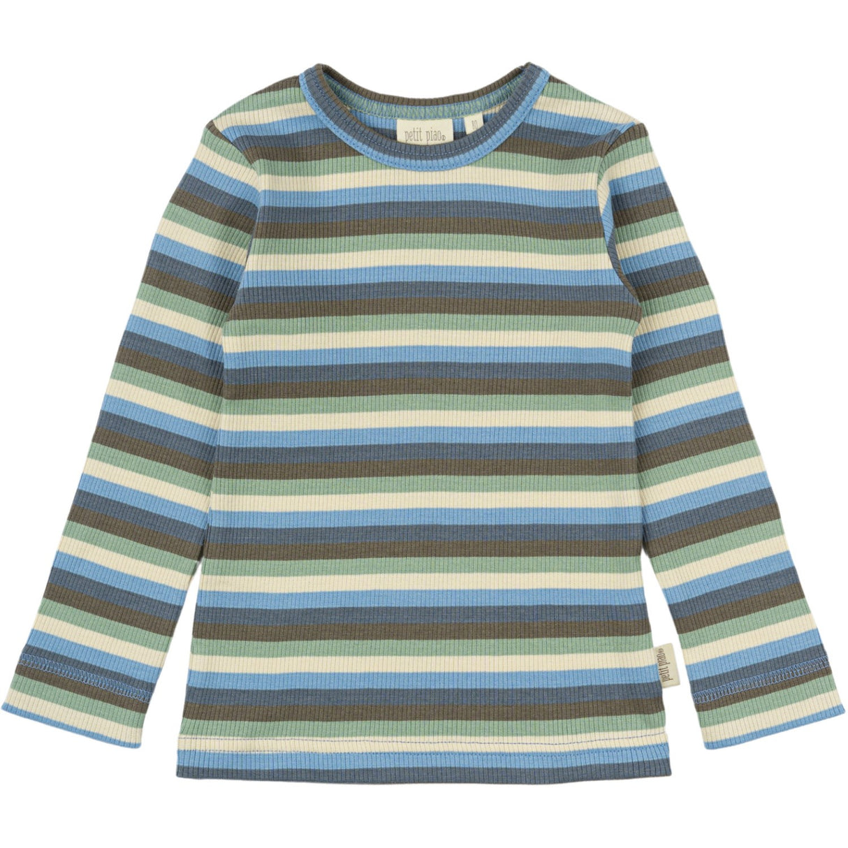 Petit Piao Allure Blue Multi Stripe Blouse Modal Multi Striped