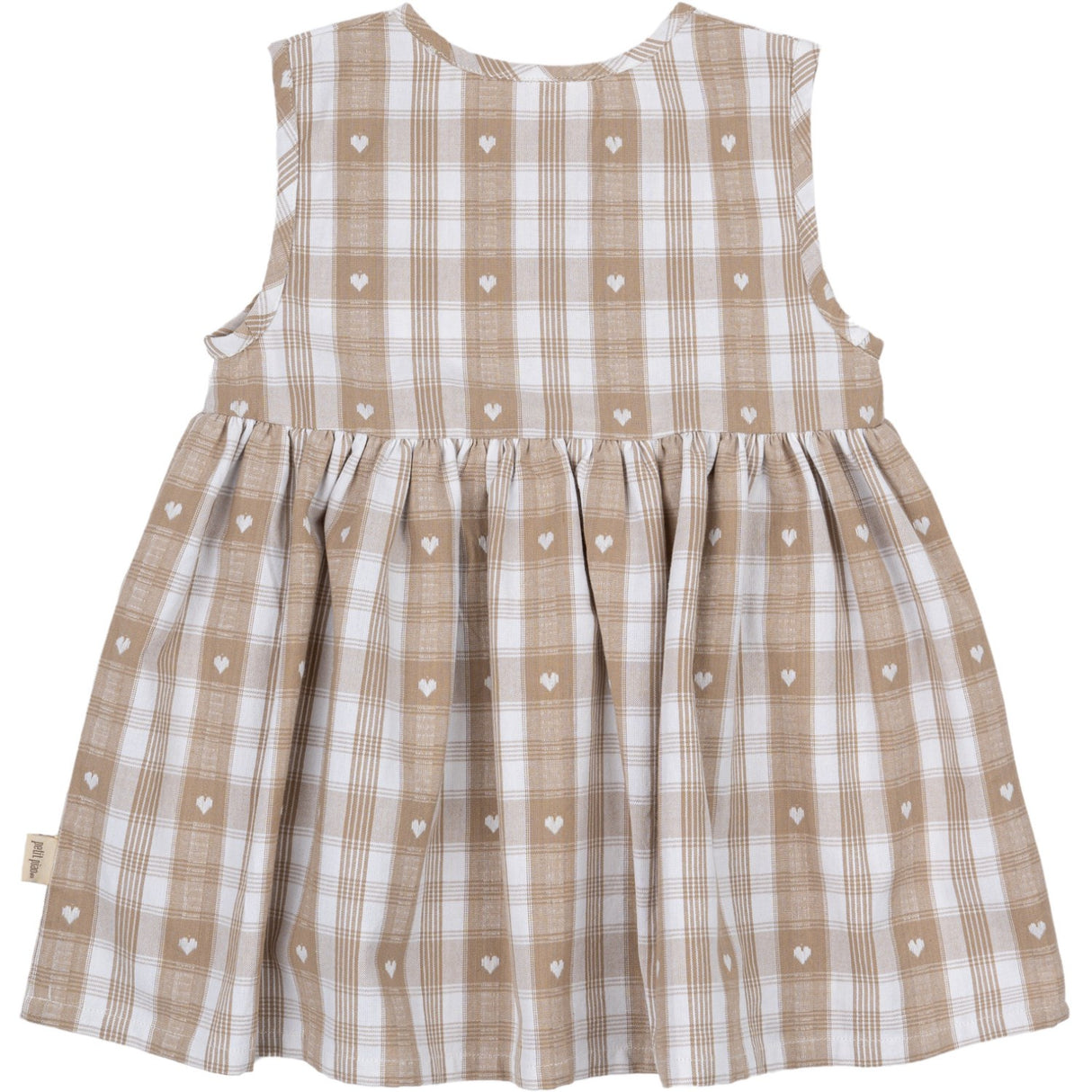 Petit Piao Off White Heart Dress S/L Woven