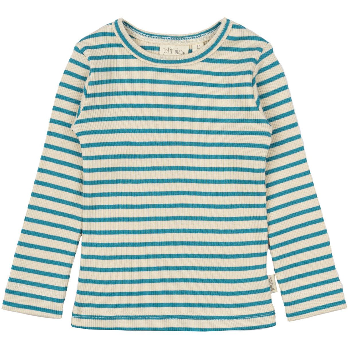 Petit Piao Turquise /Dark Off White Blouse Modal Striped